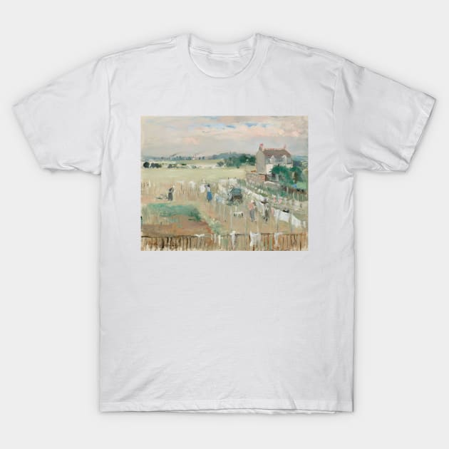 Hanging the Laundry out to Dry by Berthe Morisot T-Shirt by Classic Art Stall